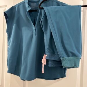 Figs Technical Collection Blue Scrub Top